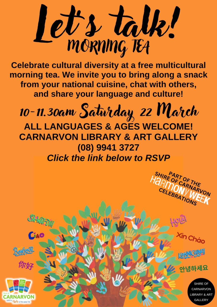 Harmony Week morning tea poster